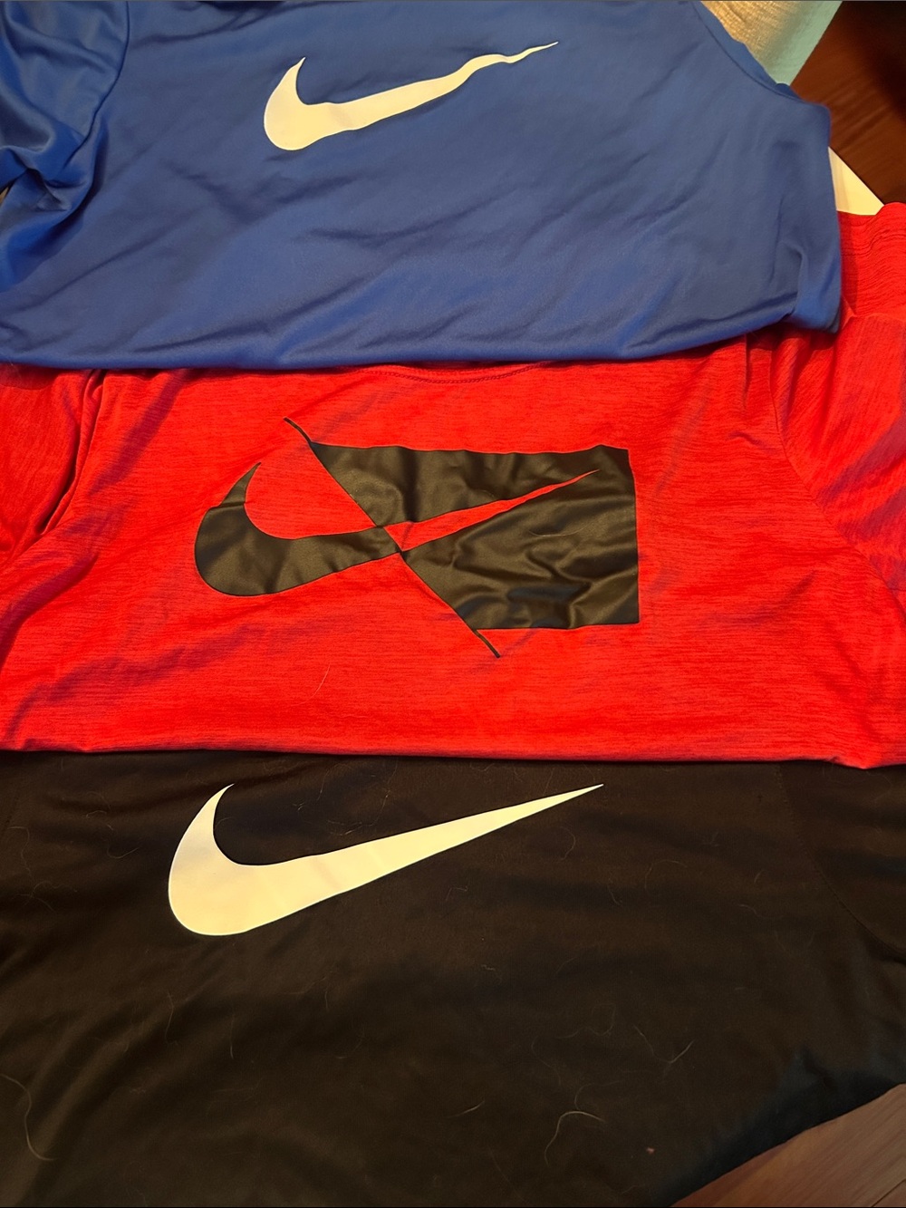 Nike Kids Short-Sleeve Tee Pack in Blue, Red, and Black
